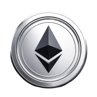 La moneda Ethereum (ETH) en un elemento gráfico flotante